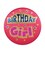 Beistle Club Pack of 6 Pink "Birthday Girl" Decorative Satin Buttons 2"